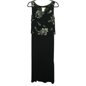 Coldwater Creek Black and Floral Dress Size 8P‎